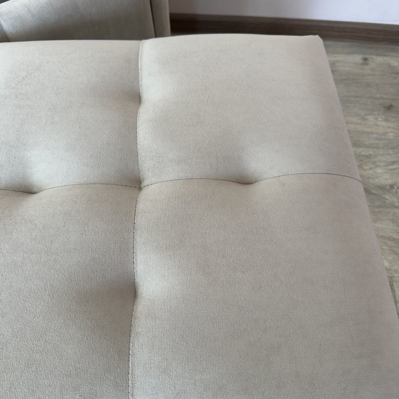 Пуф-трансформер 5в1 Mzavod Остин-4 со столиком велюр бежевый/дуб платиновый 3-2-9003