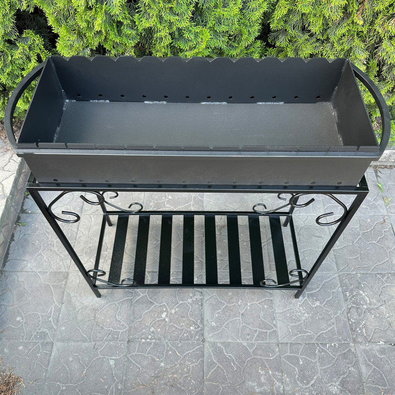 Мангал Mzavod Гефест на 12 шампуров 4мм на дровнице