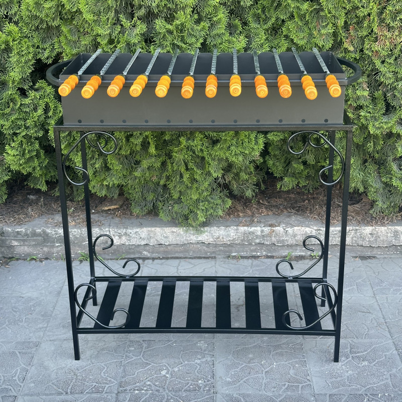 Мангал Mzavod Гефест на 12 шампуров 4мм на дровнице