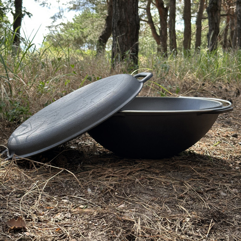 Казан азіатський КА-12КС чавунний з кришкою-сковородою 12л