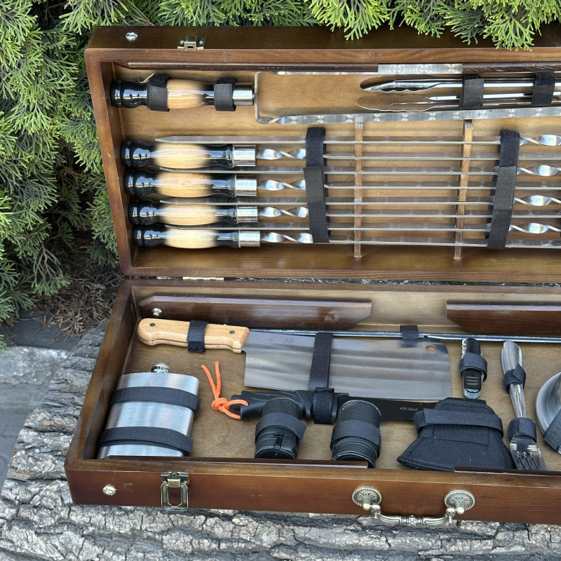 Подарочный набор Mzavod Пикник кейс-столик темный