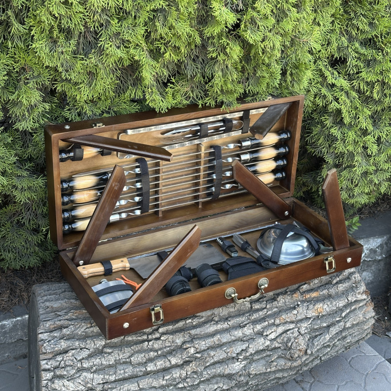 Подарочный набор Mzavod Пикник кейс-столик темный