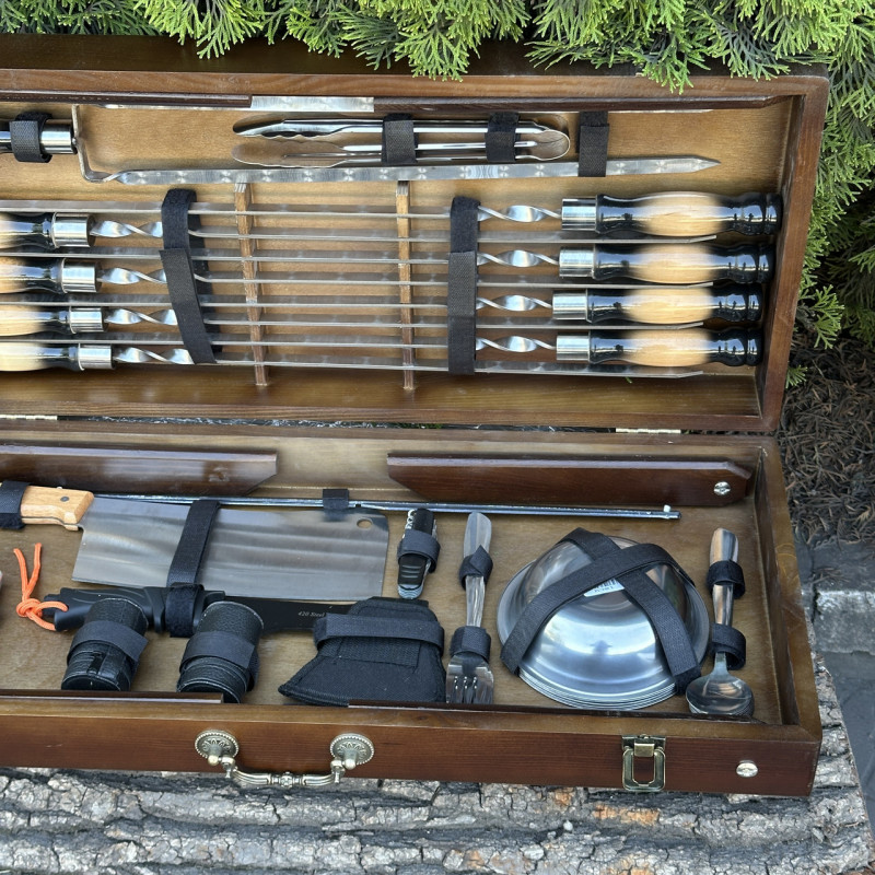 Подарочный набор Mzavod Пикник кейс-столик темный