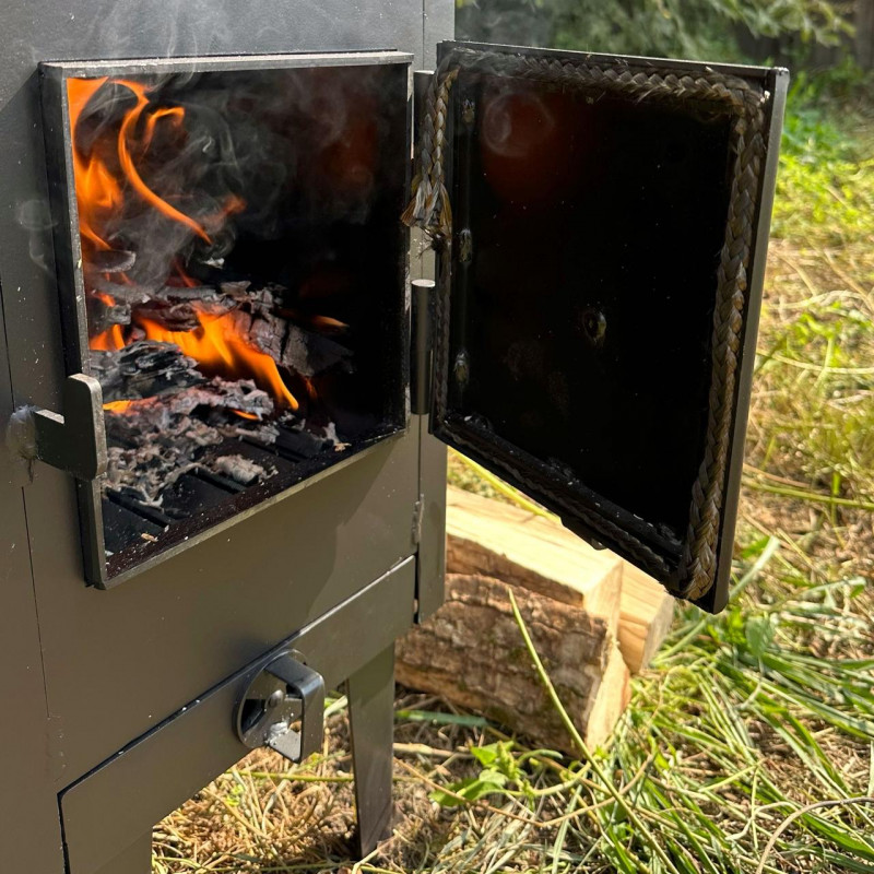 Піч-буржуйка КИЇВ 4мм з радіатором і варильною поверхнею