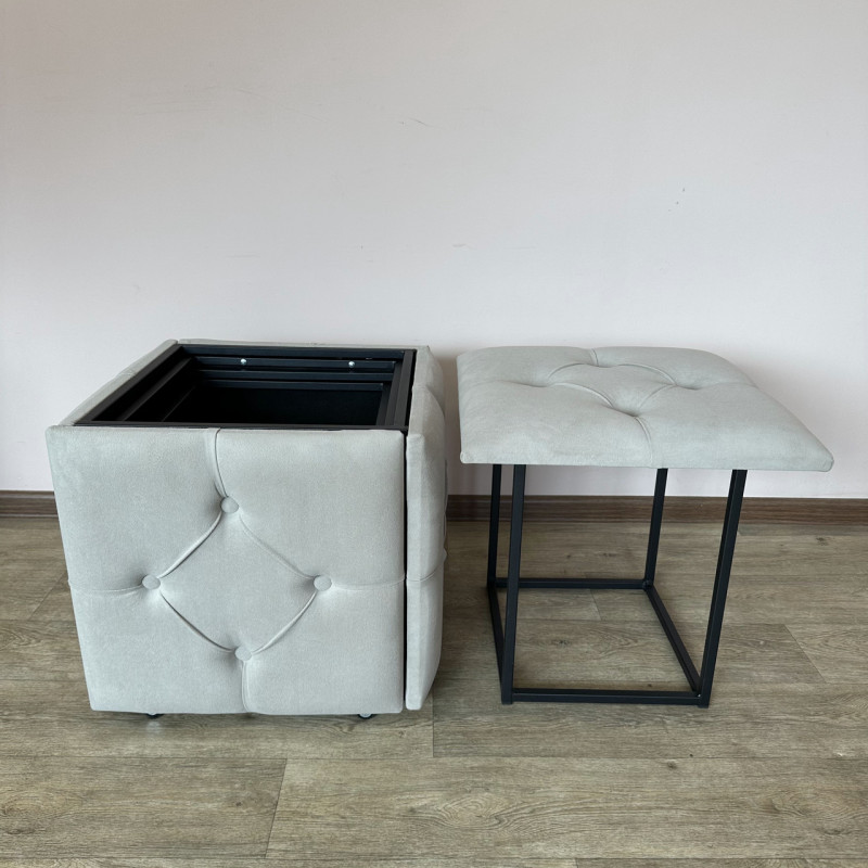 Пуф-трансформер 5в1 Остін-1 велюр світло-сірий 6-0-9005