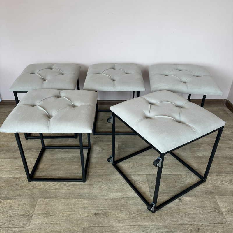 Пуф-трансформер 5в1 Остін-1 велюр світло-сірий 6-0-9005