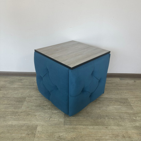 Пуф-трансформер 5в1 Остін-1 зі столиком велюр бірюзовий/дуб платиновий 2-2-9003