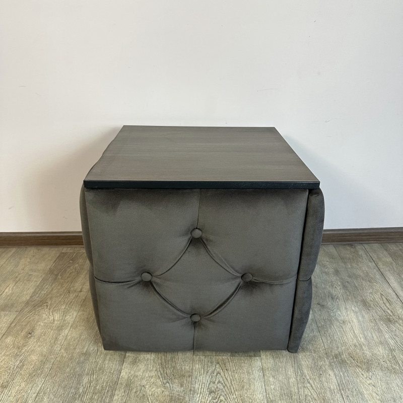 Пуф-трансформер 5в1 Mzavod Остин-1 со столиком велюр серо-коричневый/риголетто темный 5-1-9005