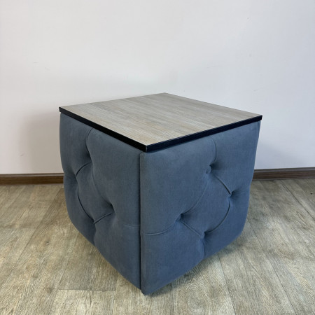 Пуф-трансформер 5в1 Mzavod Остин-1 со столиком велюр серый/дуб платиновый 7-2-9005