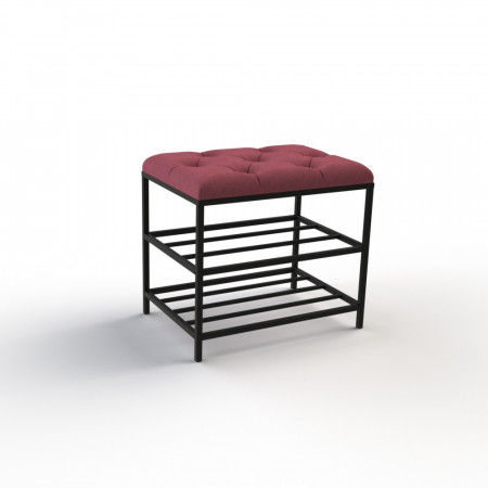 Банкетка для взуття Женева-1 50 см велюр червоний 4-0-9005