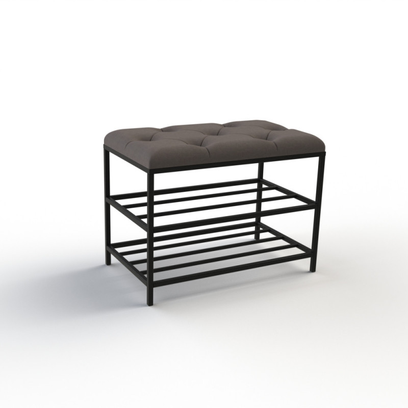 Банкетка для обуви Женева-1 60см велюр серо-коричневый 5-0-9005