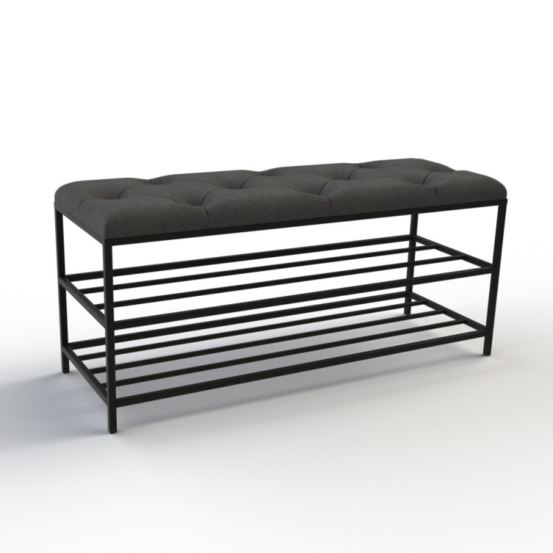 Банкетка для обуви Женева-1 100см велюр черный 10-0-9005