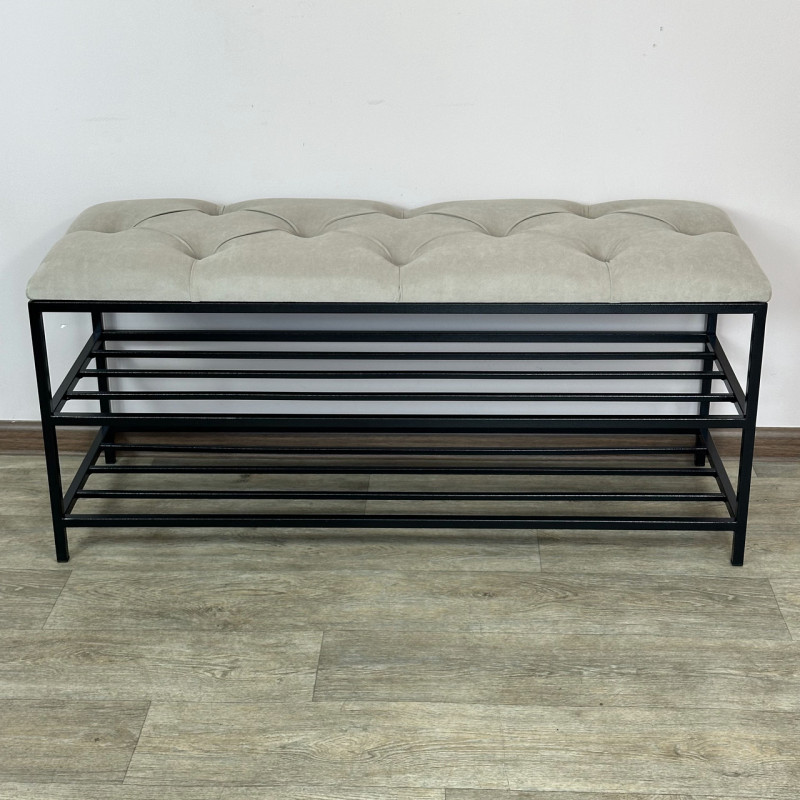 Банкетка для взуття Женева-1 100 см велюр бежевий 3-0-9005