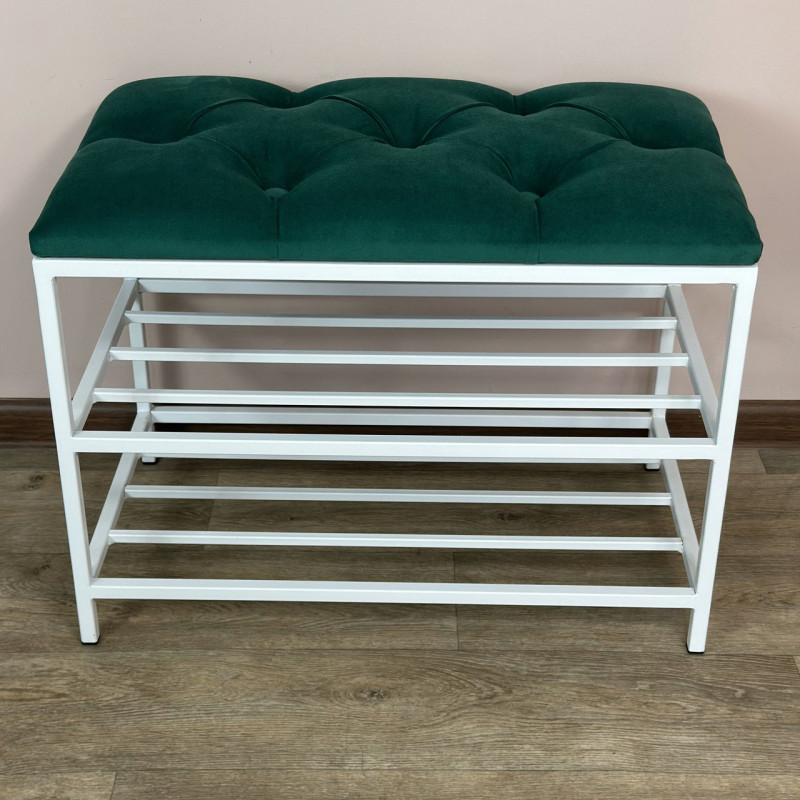 Банкетка для обуви Женева-1 50см велюр изумрудный 8-0-9003