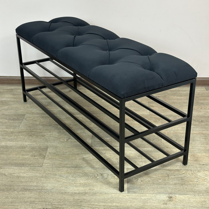 Банкетка для обуви Женева-1 100см велюр черный 10-0-9005