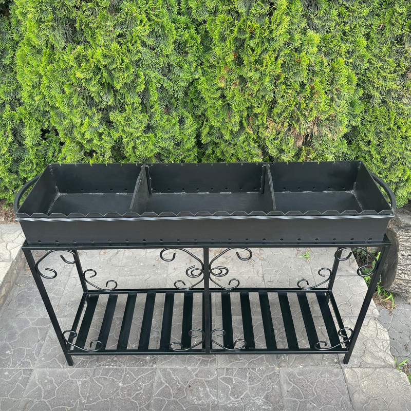 Мангал Mzavod Гефест на 20 шампурів 4мм на дровниці