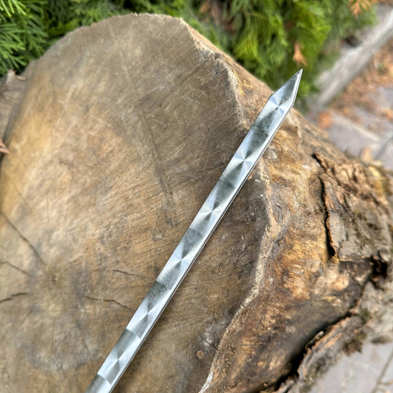 Шампур Mzavod с деревянной ручкой 630х12х3мм черный