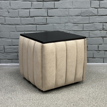 Пуф-трансформер 5в1 Остін-2 зі столиком велюр бежевий/чорний 3-5-9003