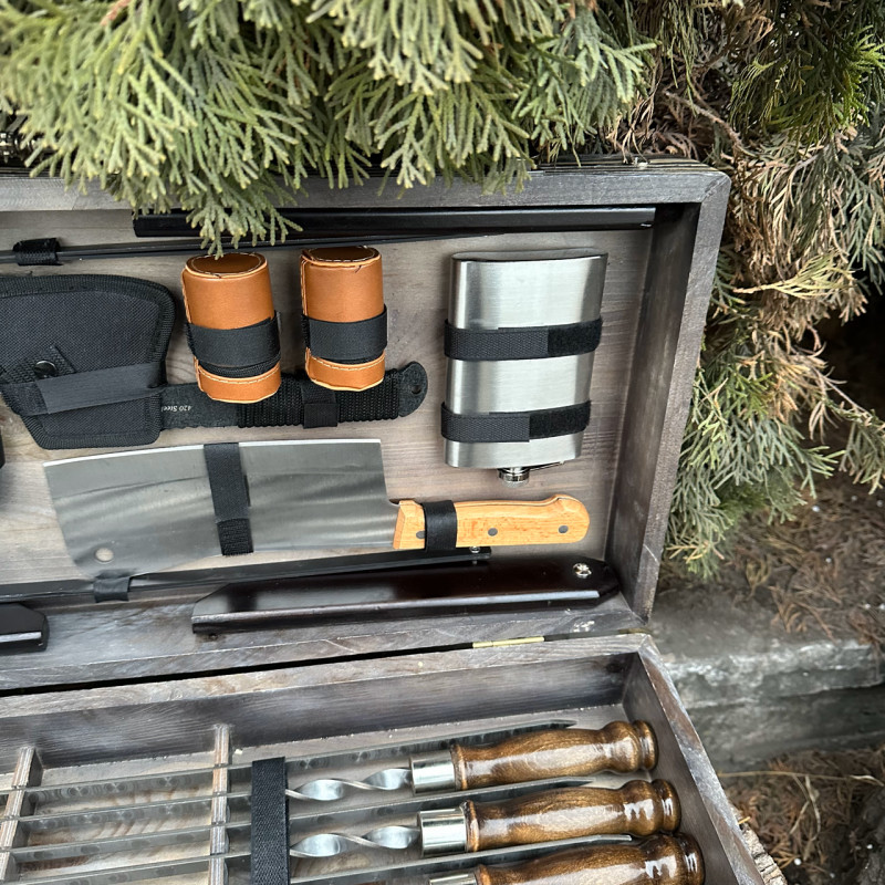 Подарочный набор Mzavod Пикник кейс-столик темная текстура