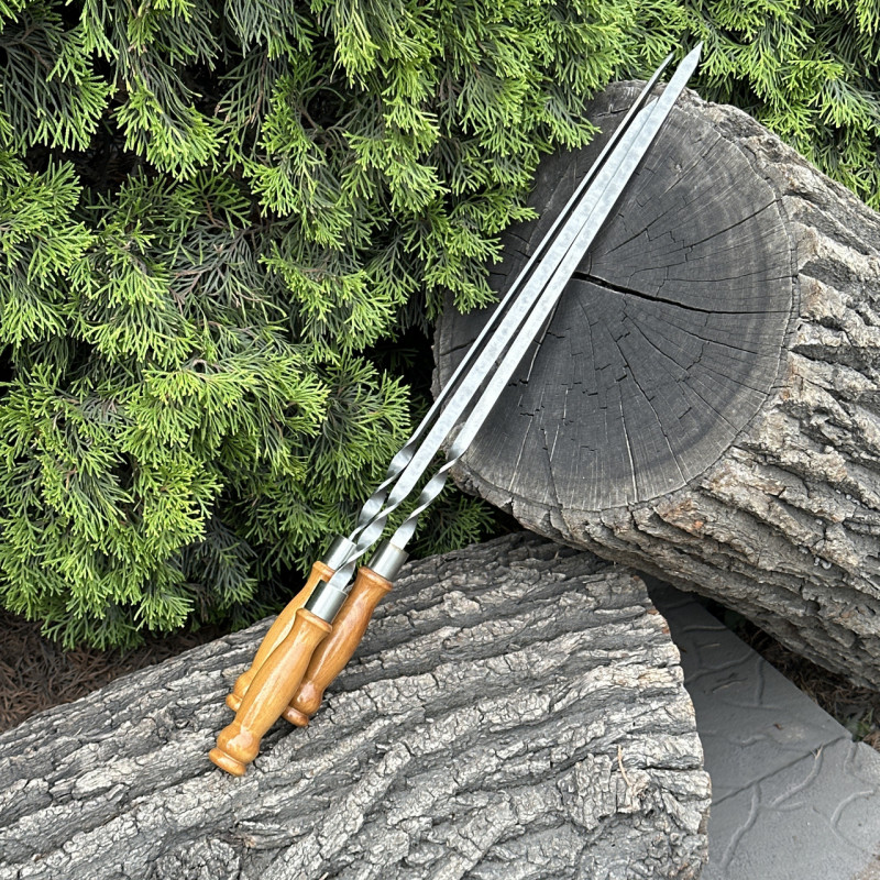 Шампур Mzavod з дерев'яною ручкою 630х12х3мм світлий