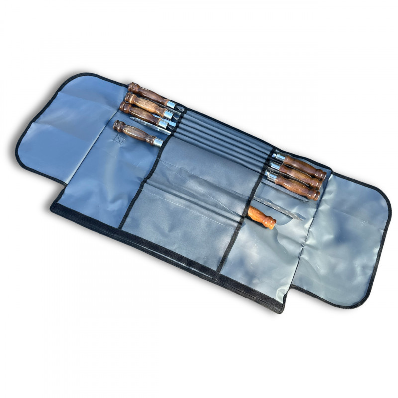 Набір шампурів Арго 6/1/1 ретро ручка в сірому чохлі