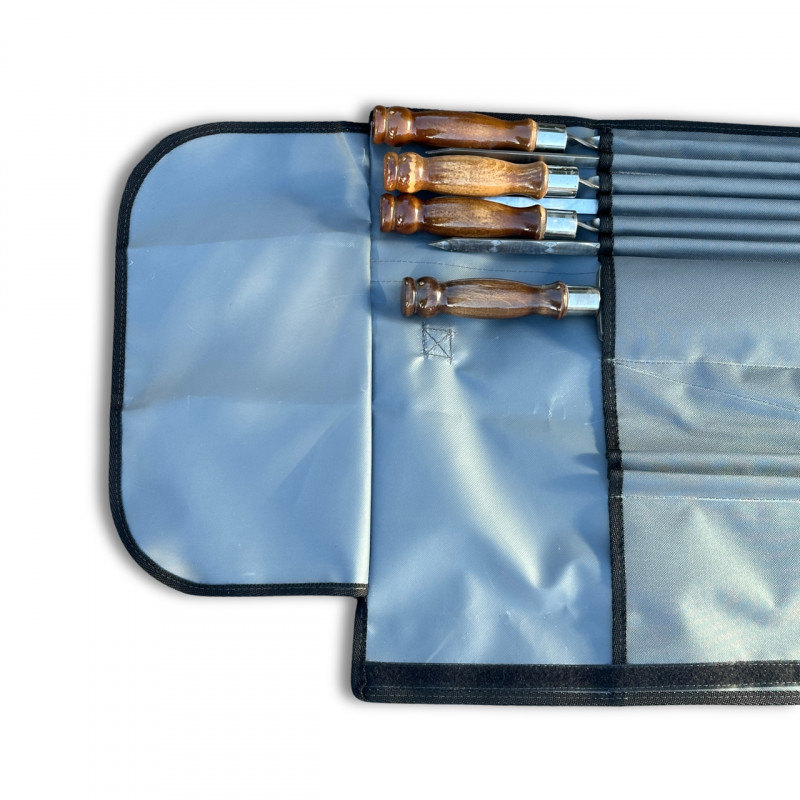 Набір шампурів Арго 6/1/1 ретро ручка в сірому чохлі