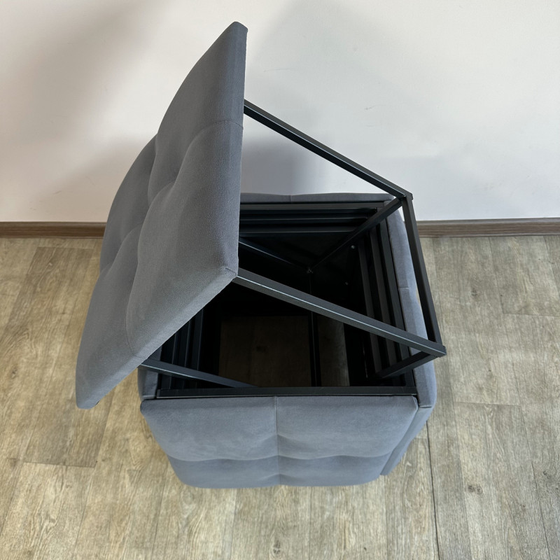 Пуф-трансформер 5в1 Mzavod Остин-4 велюр серый 7-0-9005