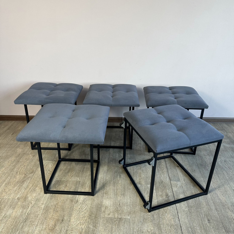 Пуф-трансформер 5в1 Mzavod Остин-4 велюр серый 7-0-9005