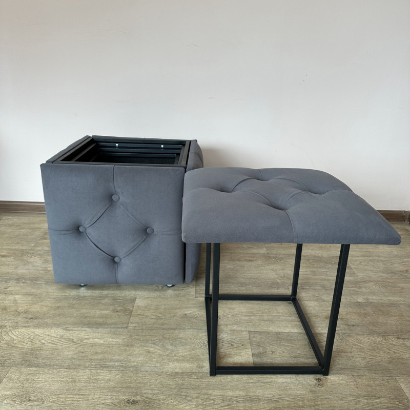 Пуф-трансформер 5в1 Mzavod Остин-1 велюр серый 7-0-9005