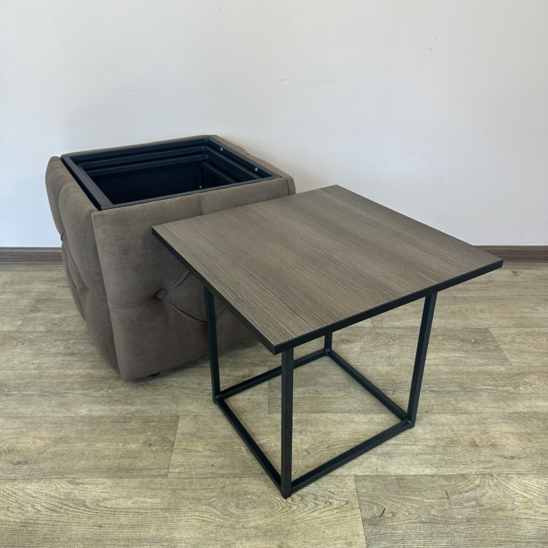 Пуф-трансформер 5в1 Mzavod Остин-1 со столиком велюр коричневый/риголетто темный 1-1-9005