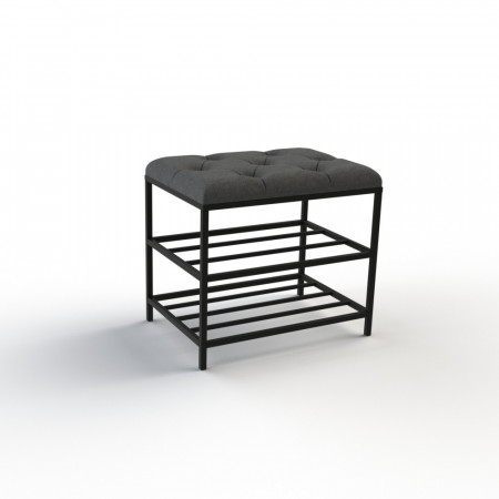 Банкетка для взуття Женева-1 50 см велюр сірий 7-0-9005