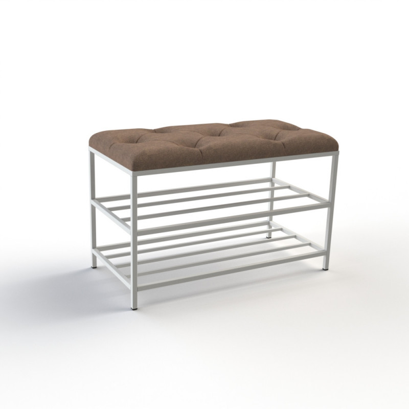 Банкетка для обуви Женева-1 70см велюр коричневый 1-0-9003