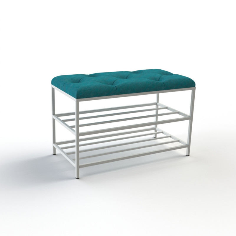 Банкетка для обуви Женева-1 70см велюр бирюзовый 2-0-9003