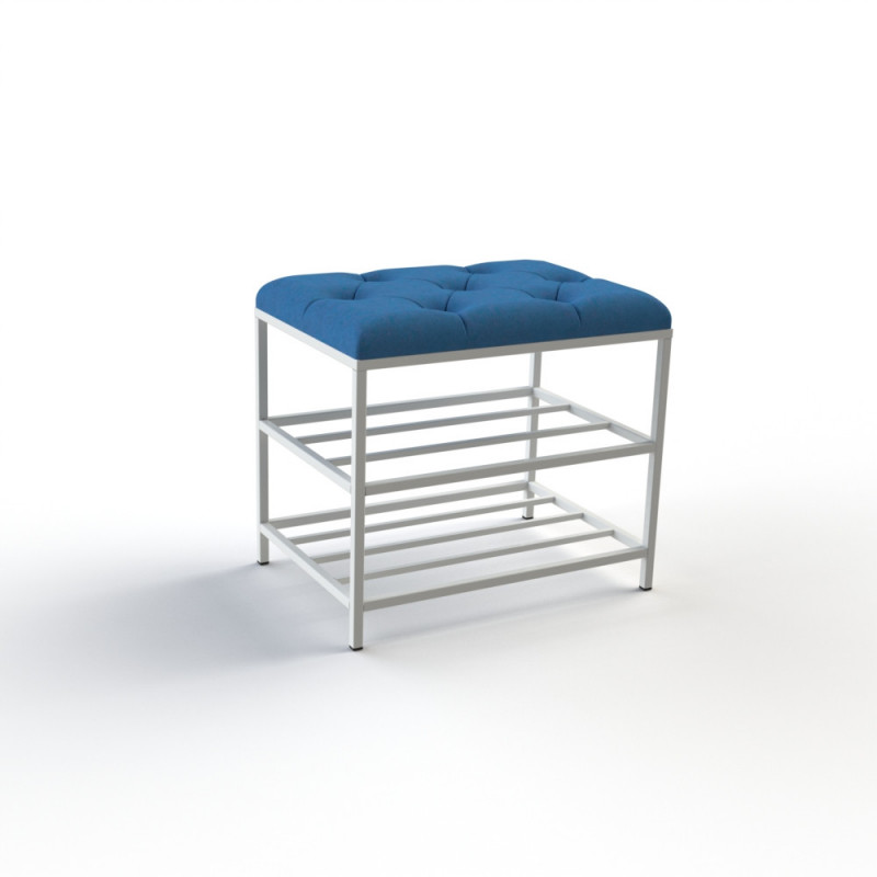 Банкетка для обуви Женева-1 50см велюр синий 9-0-9003