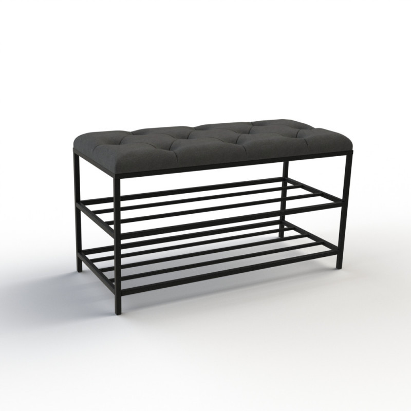 Банкетка для обуви Женева-1 80см велюр черный 10-0-9005