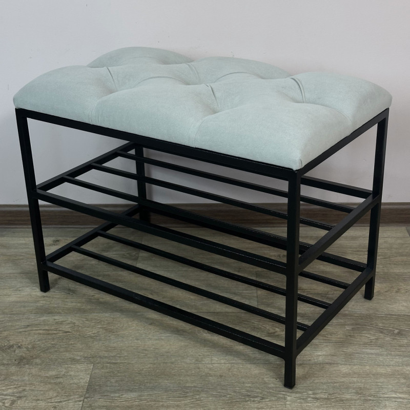 Банкетка для обуви Женева-1 50см велюр светло-серый 6-0-9005