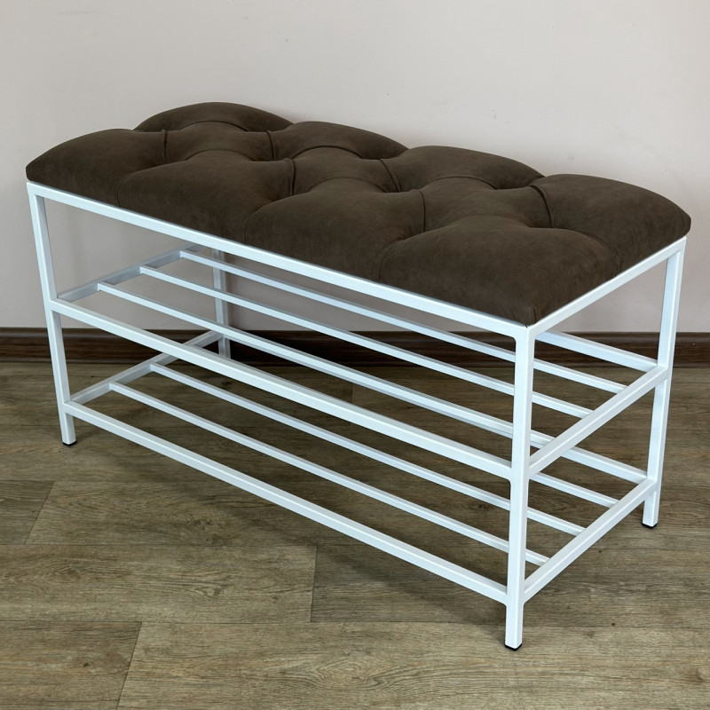 Банкетка для обуви Женева-1 70см велюр коричневый 1-0-9003