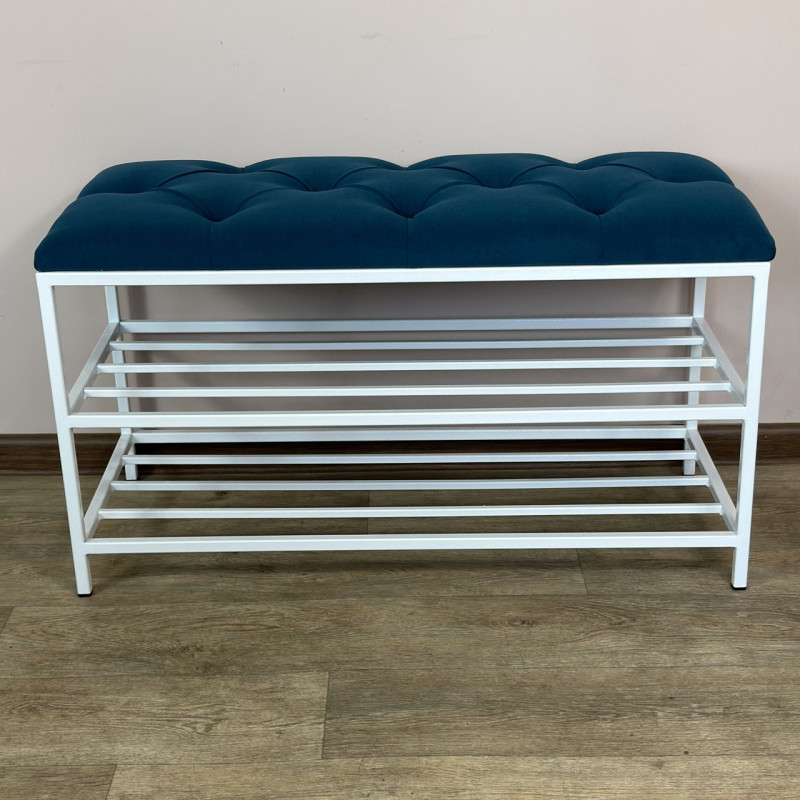 Банкетка для обуви Женева-1 70см велюр бирюзовый 2-0-9003