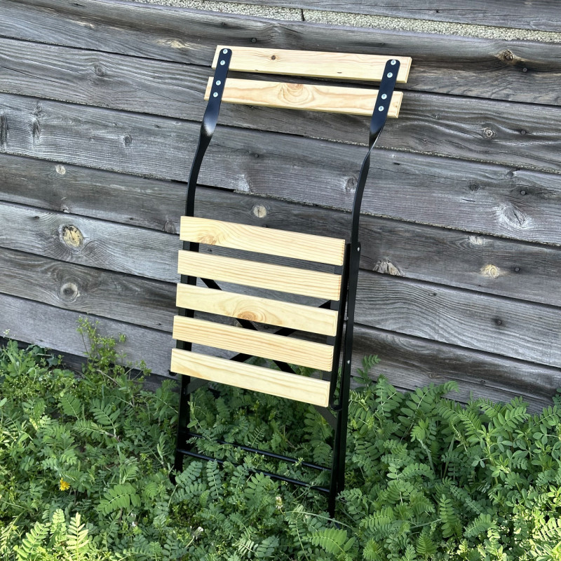 Стул со спинкой садовый металлодеревянный складной