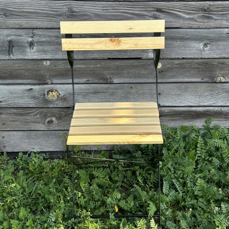 Стул со спинкой садовый металлодеревянный складной