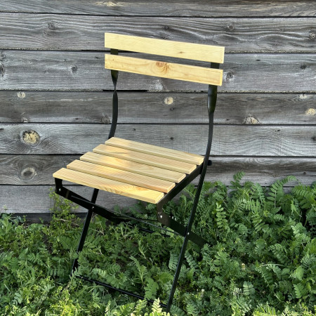 Стул со спинкой садовый металлодеревянный складной