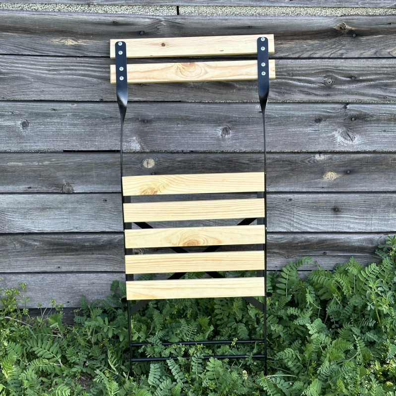 Стул со спинкой садовый металлодеревянный складной