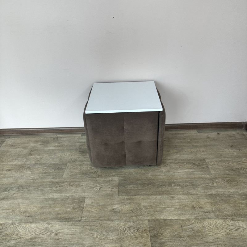 Пуф-трансформер 5в1 Остін-4 зі столиком велюр коричневий/біла аляска 1-3-9003