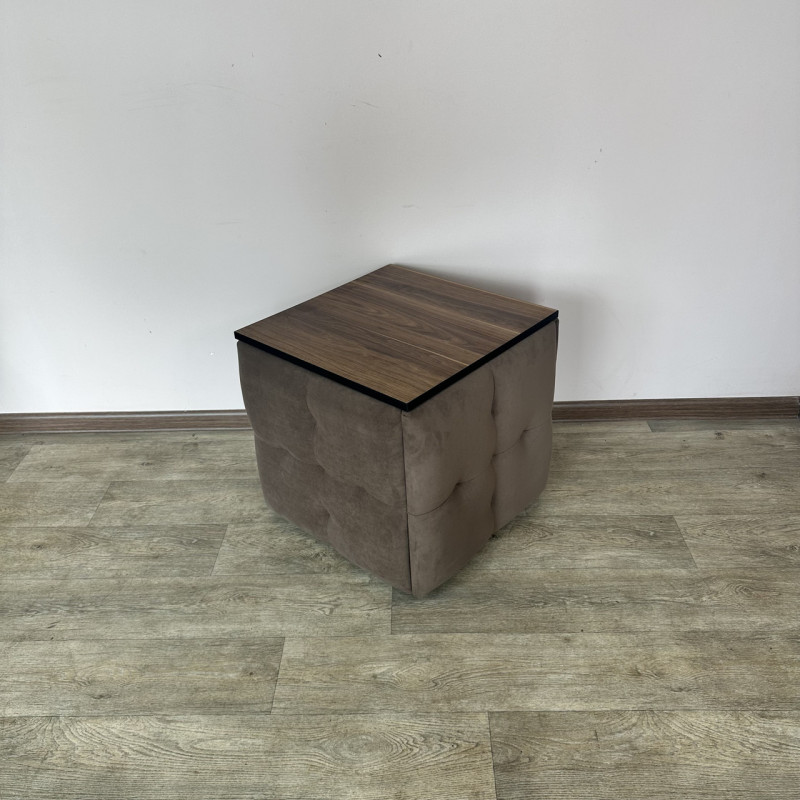 Пуф-трансформер 5в1 Mzavod Остин-4 со столиком велюр коричневый/орех калифорнийский 1-4-9003