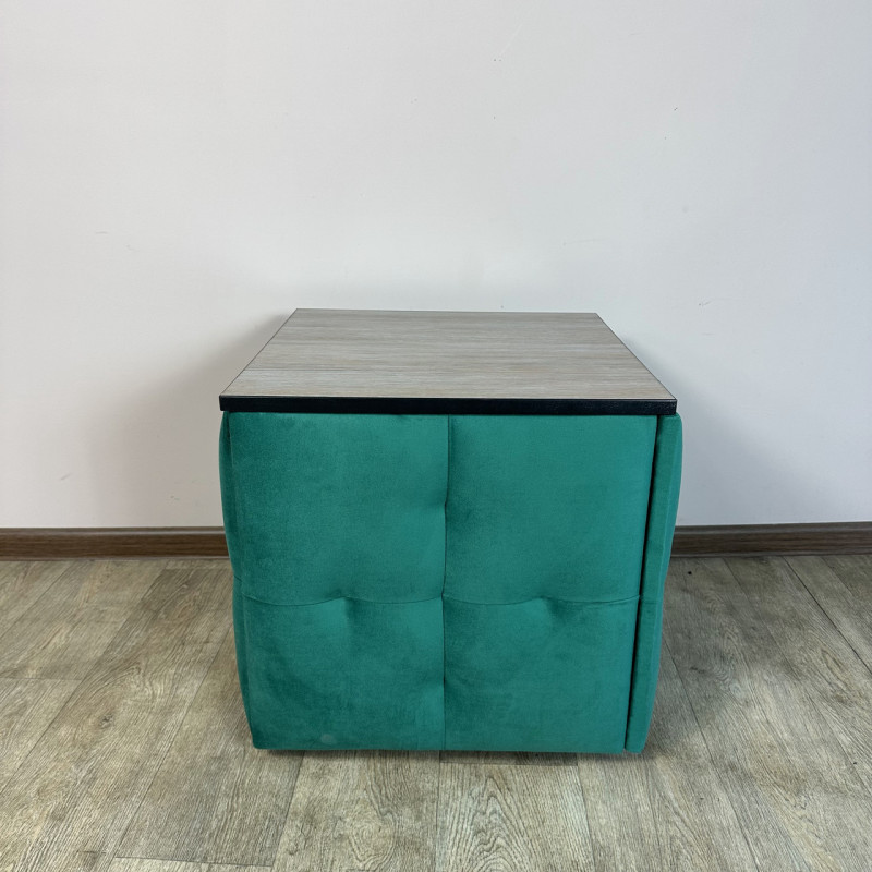 Пуф-трансформер 5в1 Остін-4 зі столиком велюр смарагдовий/дуб платиновий 8-2-9005