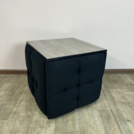 Пуф-трансформер 5в1 Остін-4 зі столиком велюр чорний/дуб платиновий 10-2-9003