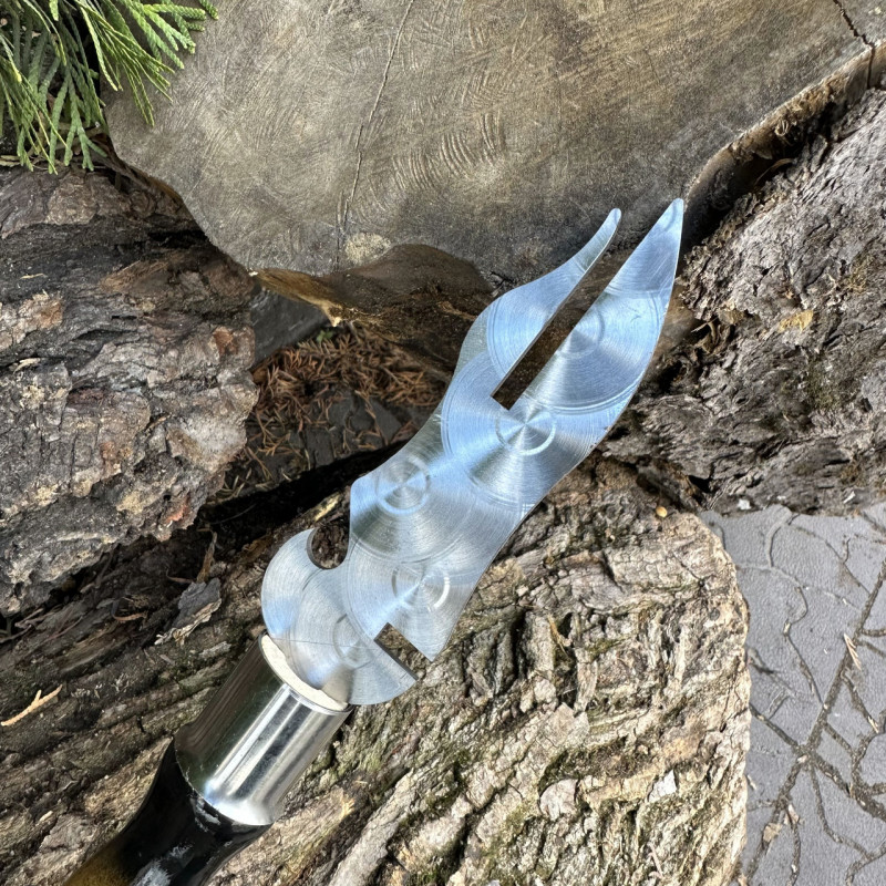 Вилка Mzavod с деревянной ручкой для снятия мяса 280х2мм двухцветная