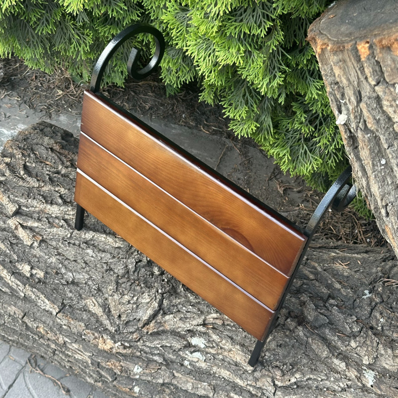 Боковая полка Mzavod для мангала Зевс на 12 шампуров темное дерево