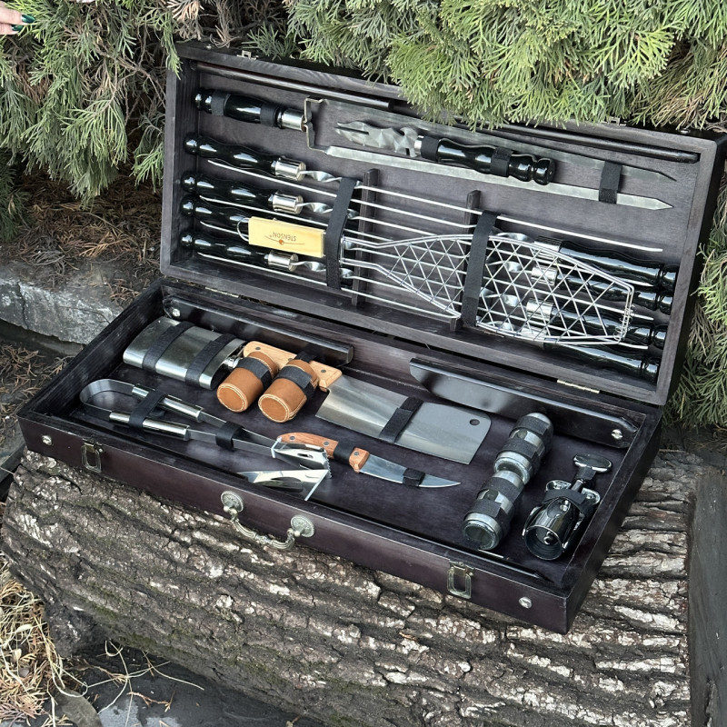 Подарочный набор Mzavod Мастер Гриль кейс-столик черный