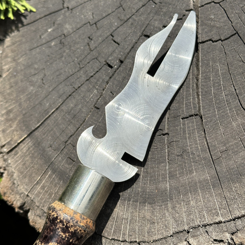 Вилка Mzavod з дерев'яною ручкою для зняття м'яса 280х2мм мармурова